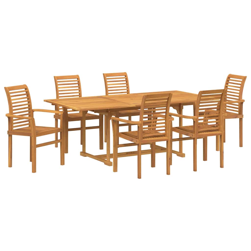 Garden Dining Set 7 pcs Brown 200 x 100 x 75 cm Solid teak wood